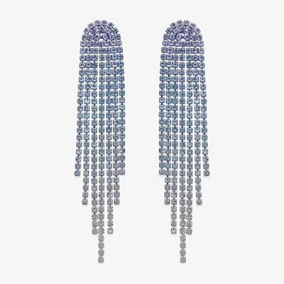 Bijoux Bar Womens Glass Drop Earrings In Silver