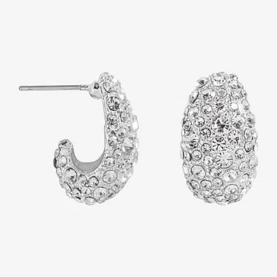 Bijoux Bar Womens Glass Drop Earrings In Silver