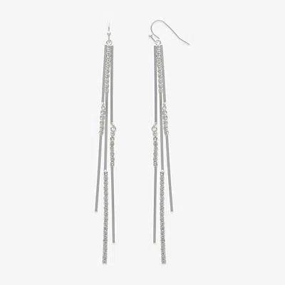 Bijoux Bar Womens Glass Drop Earrings In Silver