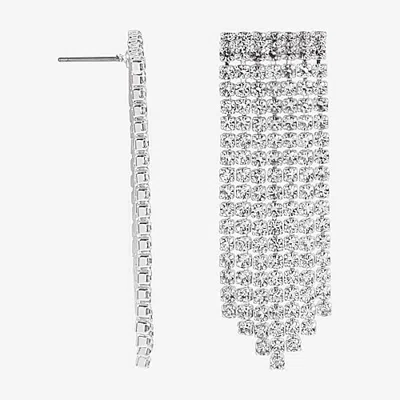Bijoux Bar Womens Glass Drop Earrings In Silver