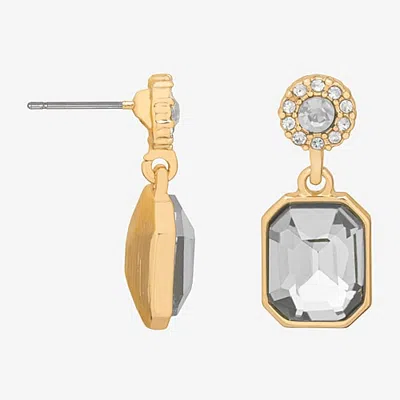 Bijoux Bar Womens Glass Drop Earrings In Yellow