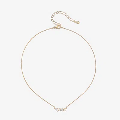 Bijoux Bar Womens Glass Pear 16 Inch Pendant Necklace In Yellow