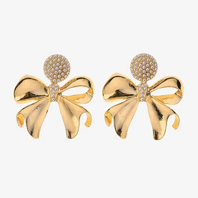 Bijoux Bar Womens Glass Round Drop Earrings In Yellow