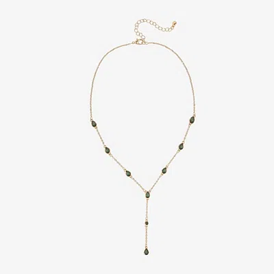 Bijoux Bar Womens Green Glass 16 Inch Y Necklace