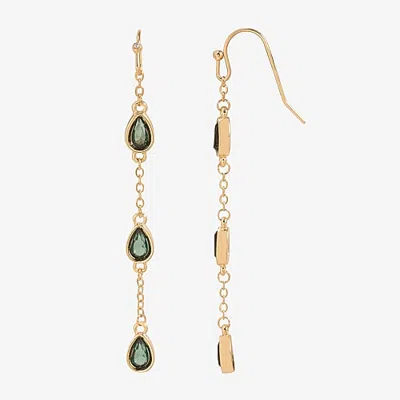 Bijoux Bar Womens Green Glass Drop Earrings