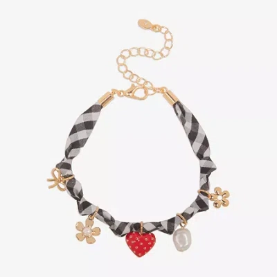 Bijoux Bar Womens Heart Charm Bracelet In Multi