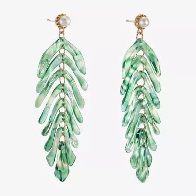 Bijoux Bar Womens Hypoallergenic Drop Earrings In Green