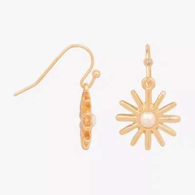 Bijoux Bar Womens Round Drop Earrings In Yellow