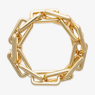 Bijoux Bar Womens Solid 9 Inch Link Bracelet In Yellow