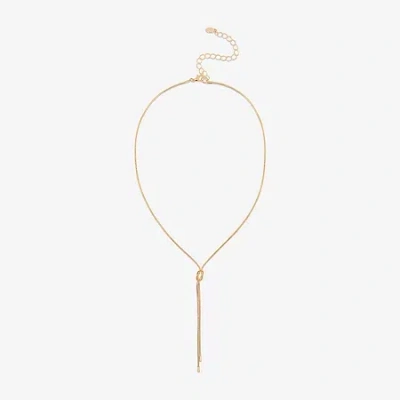 Bijoux Bar Womens Stainless Steel 18 Inch Y Necklace In Yellow