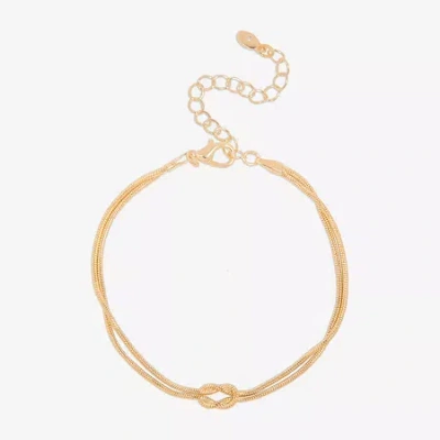 Bijoux Bar Womens Stainless Steel 7.5 Inch Solid Link Round Chain Bracelet In Yellow
