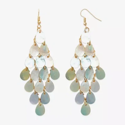 Bijoux Bar Womens White Drop Earrings In Yellow