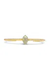 Bijules 14k Yellow Gold Compass Handlet W/ Opal & Diamond Pave