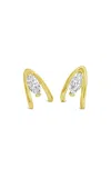 Bijules 14k Yellow Gold Fine Bolero Studs W/ Marquise Diamonds