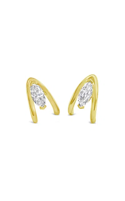 Bijules 14k Yellow Gold Fine Bolero Studs W/ Marquise Diamonds In Gold