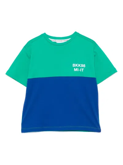 Bikkembergs Kids' Colour-block T-shirt In Blue