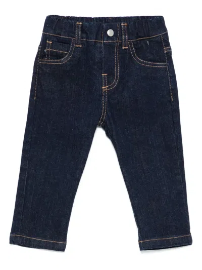 Bikkembergs Babies' Contrast-stitching Jeans In Blue