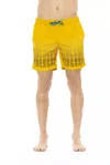 Bikkembergs Light-blue Polyester Swimwear In Yellow