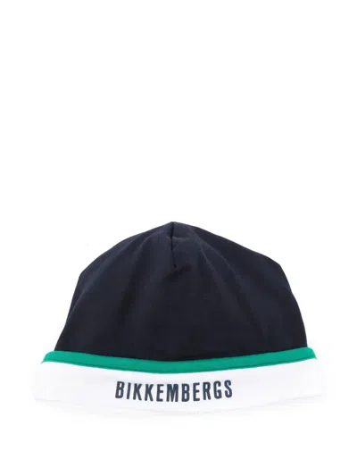 Bikkembergs Babies' Embroidered-logo Beanie Hat In Blue
