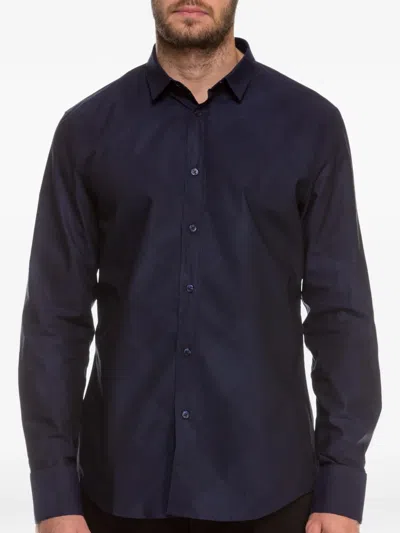 Bikkembergs Geometric-pattern Long-sleeve Shirt In Blue