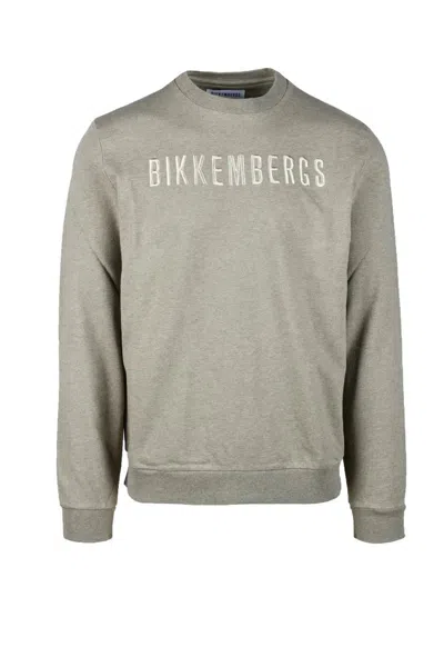 Bikkembergs Grey Crewneck Cotton Sweatshirt In Gray