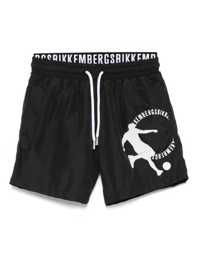 Bikkembergs Kids' Logo-print Swim Shorts In Black