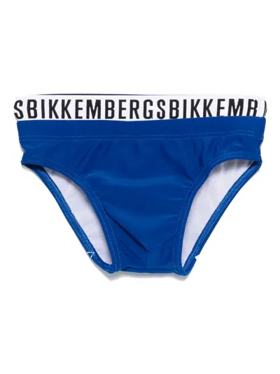 Bikkembergs Kids' Logo-print Swim Trunks In Blue