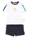 Bikkembergs Logo-print T-shirt And Shorts Set In Blue