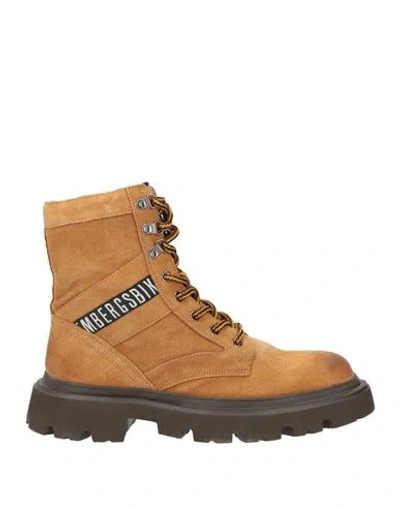 Bikkembergs Man Ankle Boots Tan Size 9 Leather In Animal Print