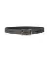 Bikkembergs Man Belt Charcoal Size 39.5 Calfskin In Grey