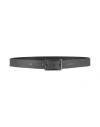Bikkembergs Man Belt Charcoal Size 38 Calfskin In Grey