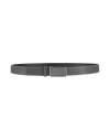 Bikkembergs Man Belt Grey Size 39.5 Calfskin
