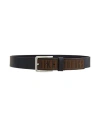 Bikkembergs Man Belt Midnight Blue Size 43.5 Calfskin