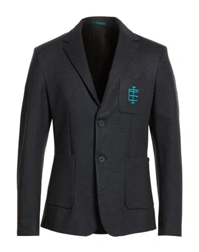 Bikkembergs Man Blazer Midnight Blue Size 40 Polyester, Viscose, Elastane
