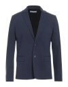 Bikkembergs Man Blazer Navy Size 44 Cotton, Polyamide, Elastane In Navy Blue