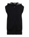 Bikkembergs Man Cardigan Black Size Xxl Wool In Black