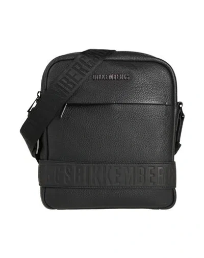 Bikkembergs Man Cross-body Bag Black Size - Cow Leather
