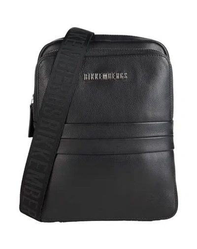 Bikkembergs Man Cross-body Bag Black Size - Cow Leather