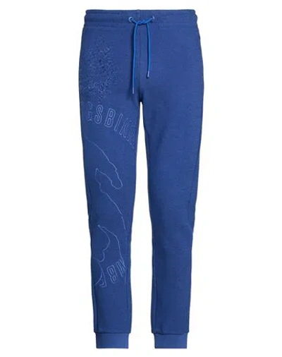 Bikkembergs Man Pants Blue Size S Cotton, Polyester