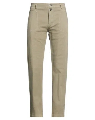 Bikkembergs Man Pants Khaki Size 32 Cotton, Elastic Fibres In Neutral
