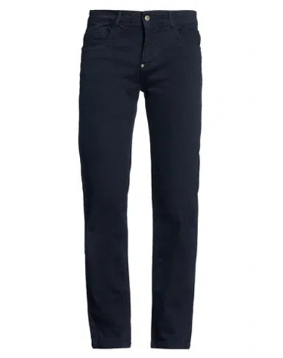 Bikkembergs Man Pants Midnight Blue Size 38 Cotton, Elastane