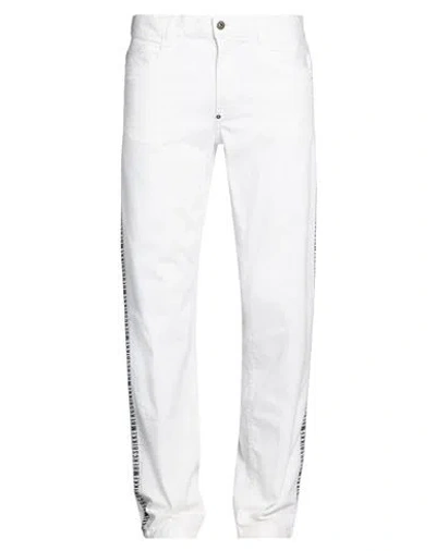 Bikkembergs Man Pants White Size 32 Cotton, Elastane