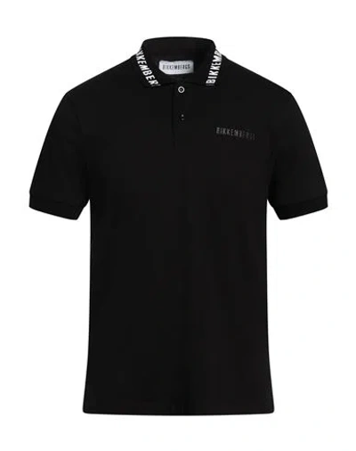 Bikkembergs Man Polo Shirt Black Size 36 Cotton, Elastane