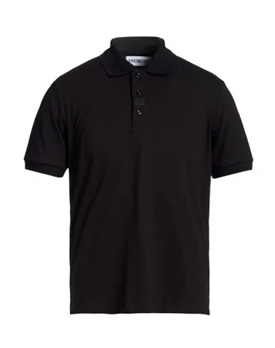 Bikkembergs Man Polo Shirt Black Size L Cotton, Elastane
