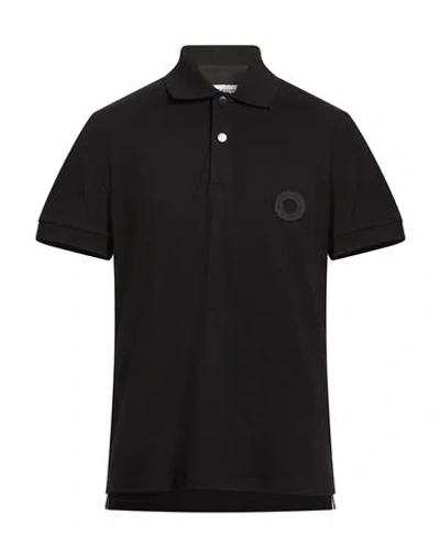 Bikkembergs Man Polo Shirt Black Size L Cotton, Lycra