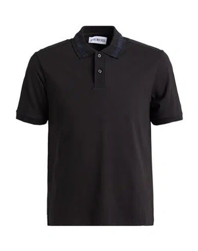 Bikkembergs Man Polo Shirt Black Size S Cotton, Elastane