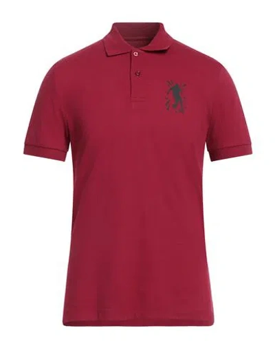 Bikkembergs Man Polo Shirt Brick Size M Cotton, Elastane In Red