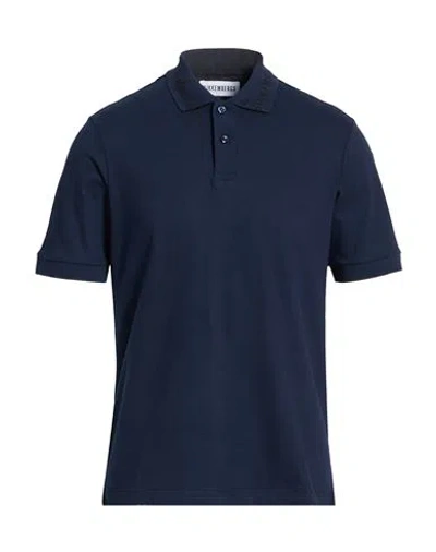 Bikkembergs Man Polo Shirt Midnight Blue Size L Cotton, Elastane