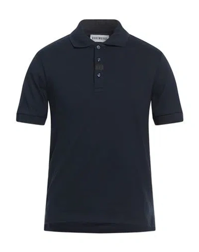 Bikkembergs Man Polo Shirt Midnight Blue Size M Cotton, Elastane