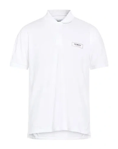 Bikkembergs Man Polo Shirt White Size L Cotton In Animal Print